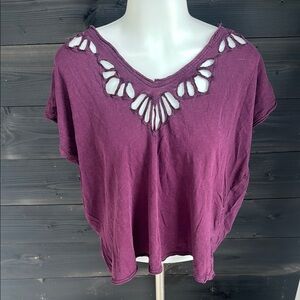 Free People Maroon‎ cut out top